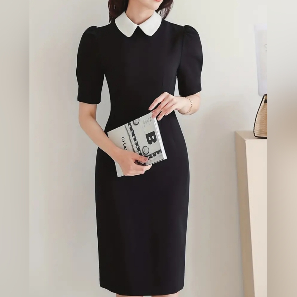 Shelby & Palmer Black Dress with White Collar